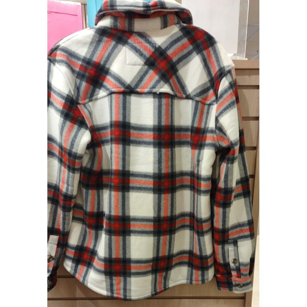 SAGE Women Plaid Super Plush Sherpa Lined Fleece Shirt Jacket with Pockets - Picture 7 of 9